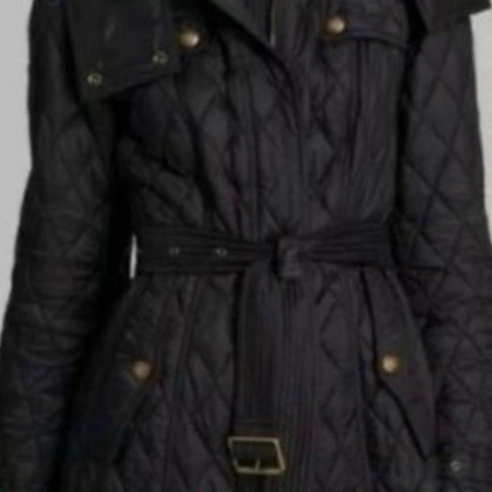 ISO - Black Burberry Finsbridge Quilted Belt